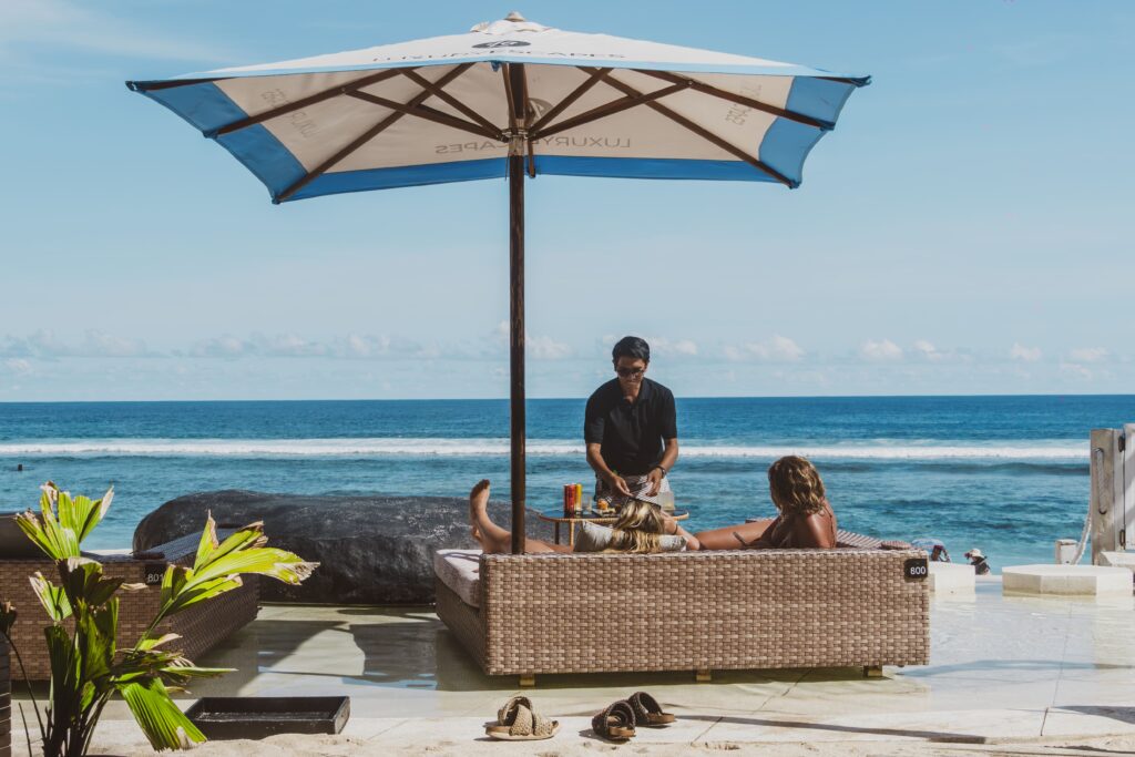 white sand beach restaurant