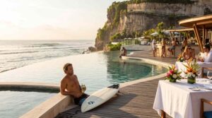 surfing in uluwatu